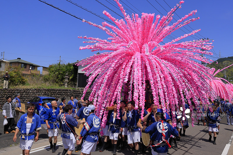 美浓节，花轿（可移动神社）美浓，岐阜县图片素材