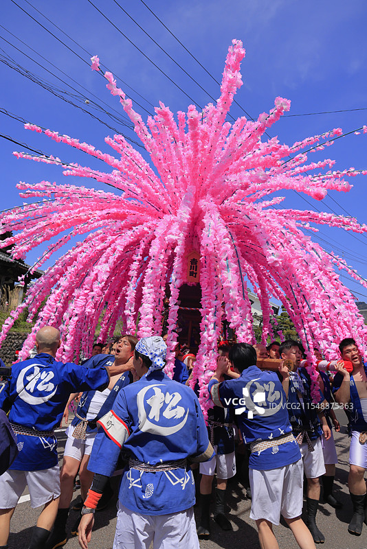 美浓节，花轿（可移动神社），岐阜县美浓图片素材