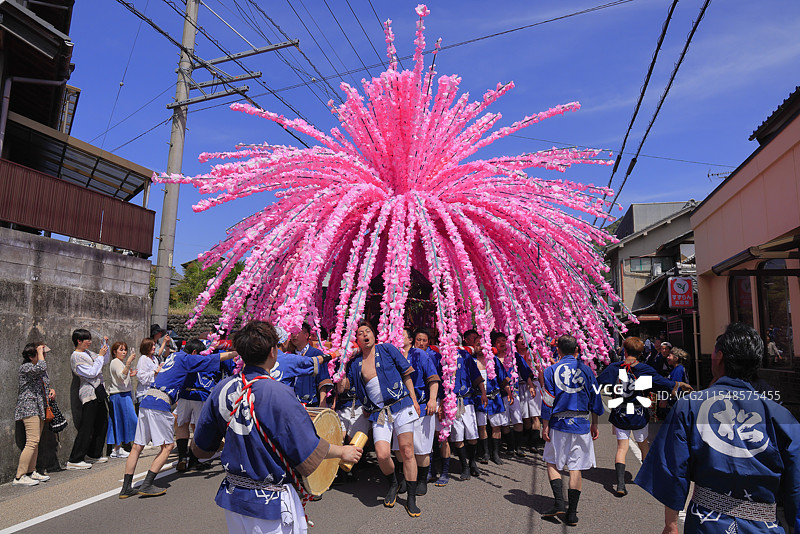 美浓节，花神轿（可移动神社），岐阜县美浓图片素材