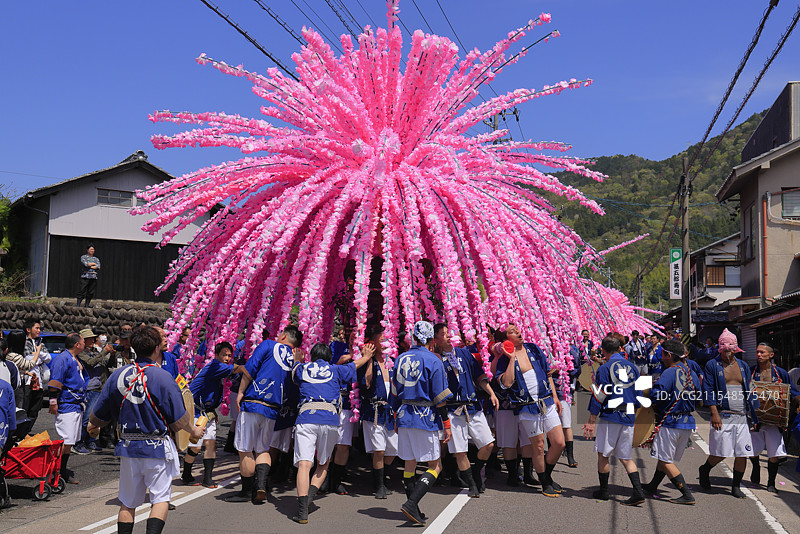 美浓节，花轿（可移动神社）美浓，岐阜县图片素材