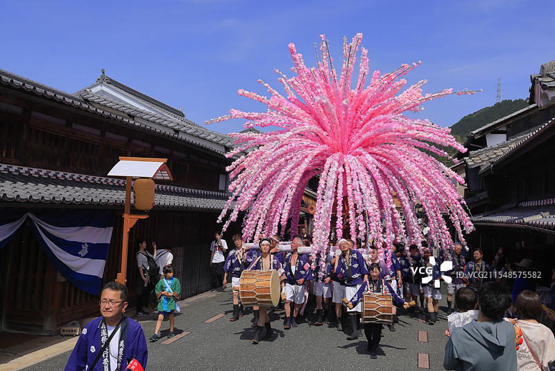 美浓节，花轿（可移动神社）美浓，岐阜县图片素材