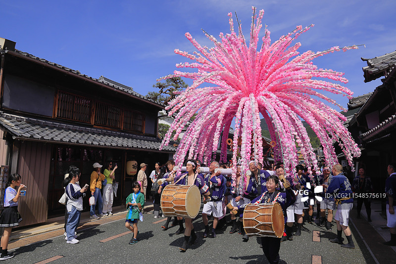 美浓节，花轿（可移动神社），岐阜县美浓图片素材