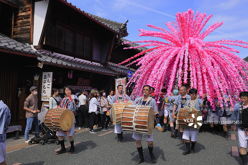 美浓节，花神轿（可移动神社），岐阜县美浓图片素材