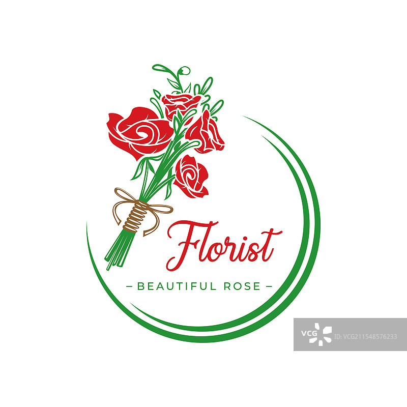 花店标志设计模板 玫瑰花标志图片素材