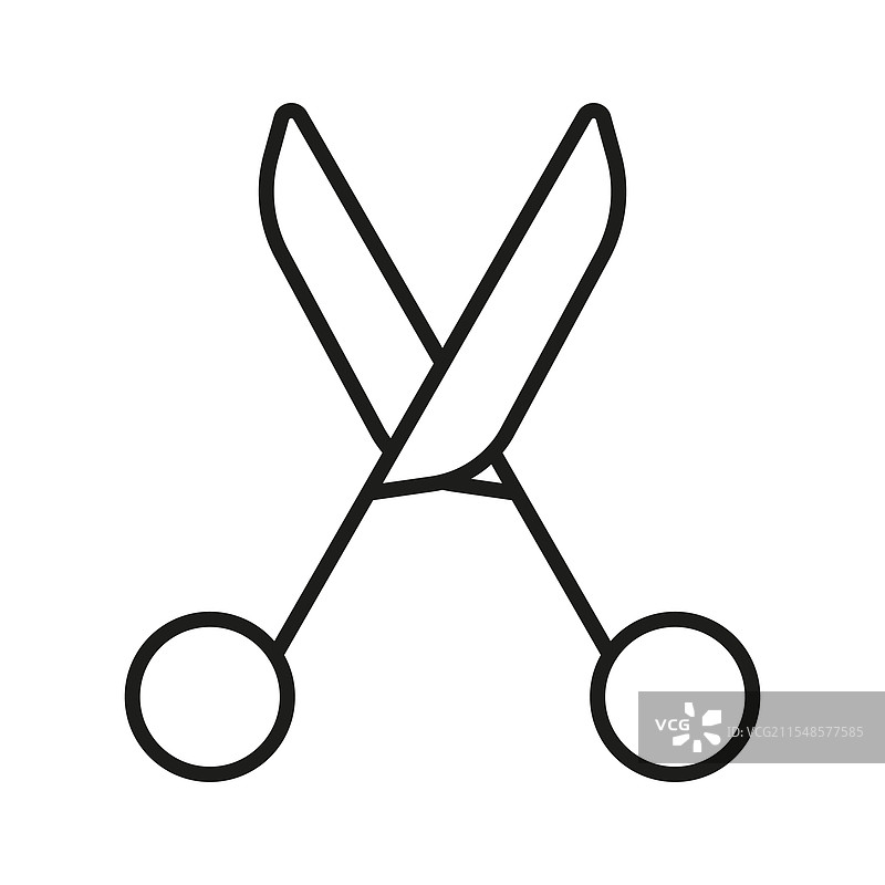 剪刀线条图标，可编辑的线条图片素材