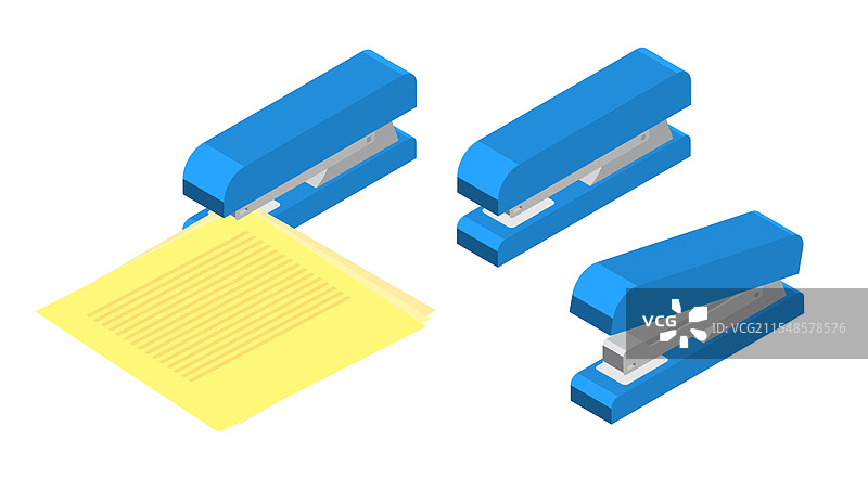 等距办公订书机用于装订纸张图片素材