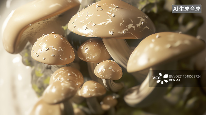 【AI数字艺术】蘑菇特写镜头图片素材