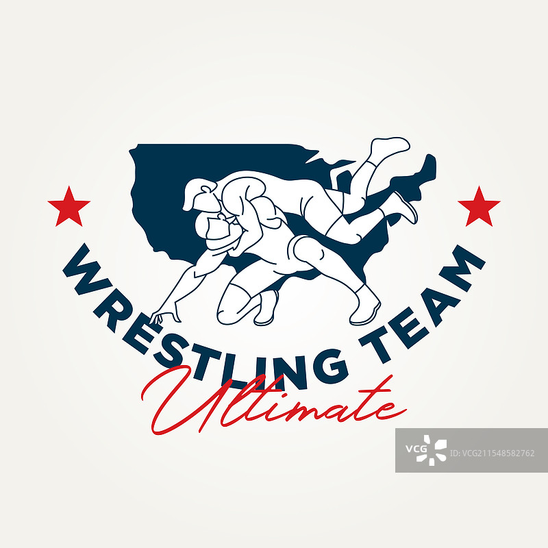 美国摔跤终极线条艺术图标设计图片素材