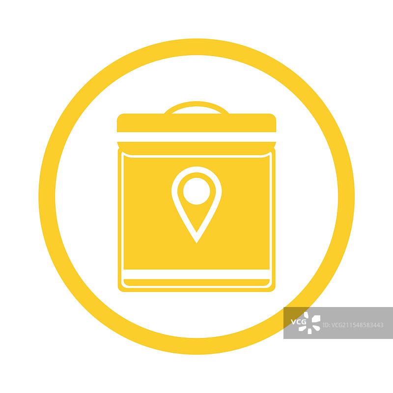 带有快递包印刷图标的徽章交付图片素材