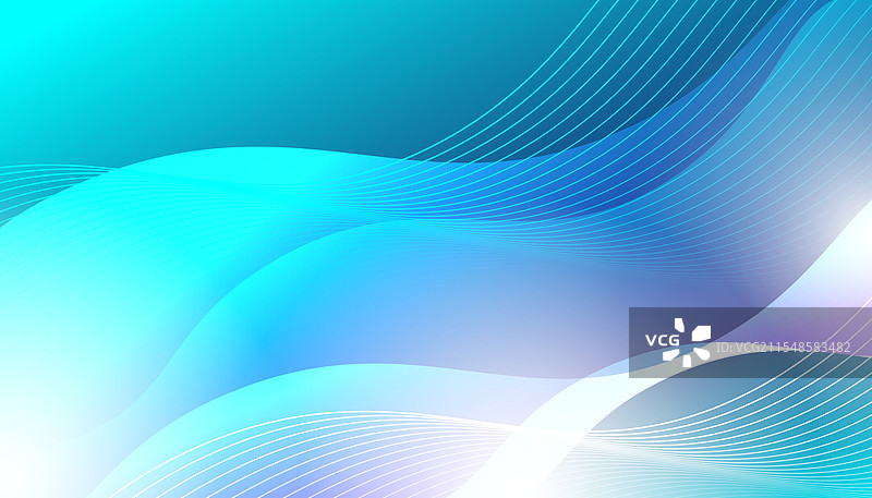 蓝色和水绿色的抽象波浪图案图片素材