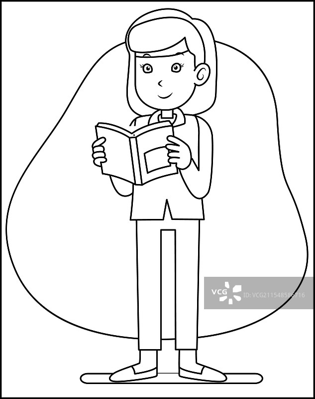 儿童唱圣诞颂歌的涂色页图片素材