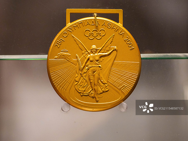 第二十五届夏季奥运会金牌复制品图片素材