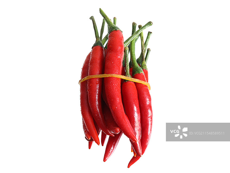 一堆红色辣椒小米椒朝天椒特写的白底图图片素材