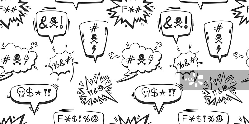 漫画风格的对话气泡无缝图案图片素材