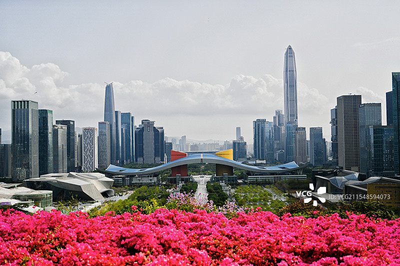 莲花山公园俯瞰市民中心图片素材