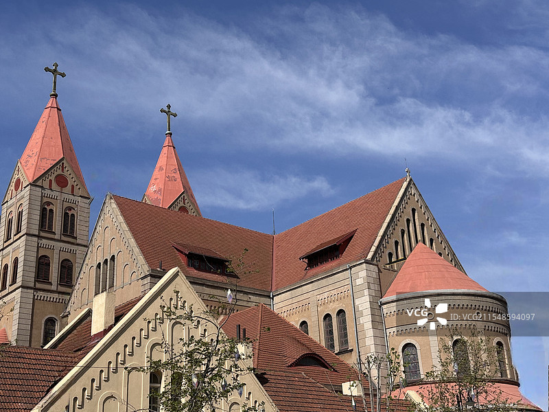 青岛天主教堂图片素材