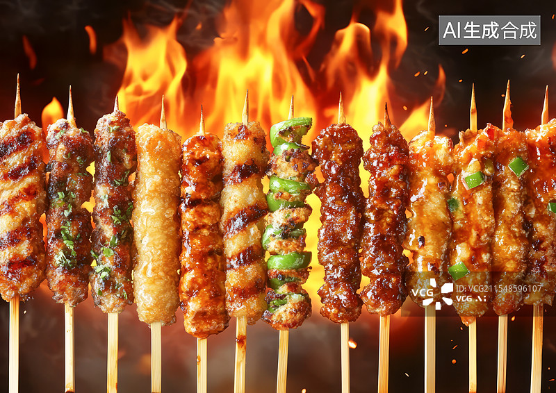 【AI数字艺术】烤肉图片素材