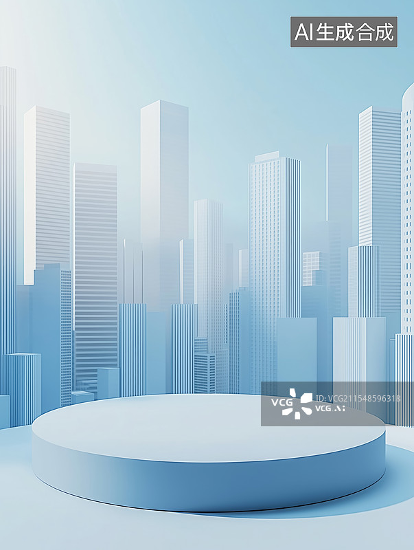 【AI数字艺术】未来城市产品展示舞台图片素材
