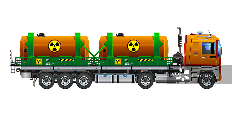 装有双油箱的重型卡车，内含有毒物质图片素材