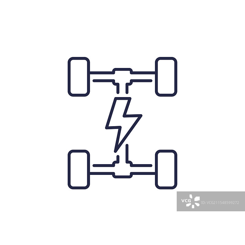 电动底盘图标 电动车平台线图片素材