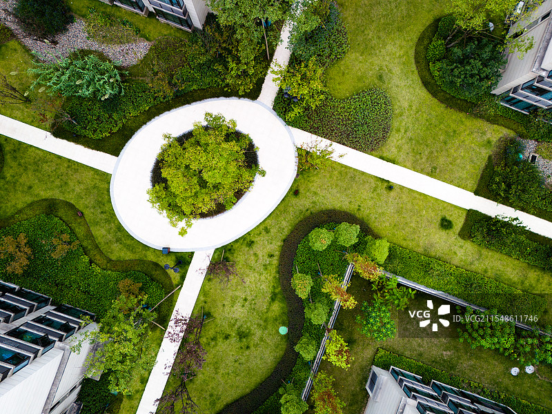 重庆渝北区居住区绿化实景图图片素材