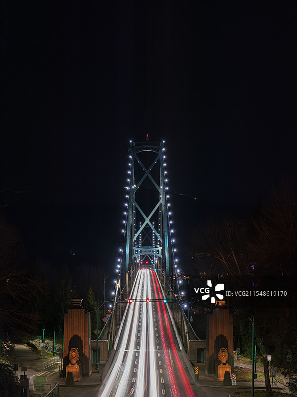 温哥华狮门大桥夜景图片素材
