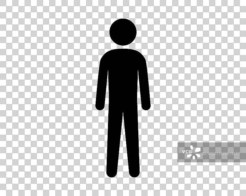 人类男性人形图标站立图片素材
