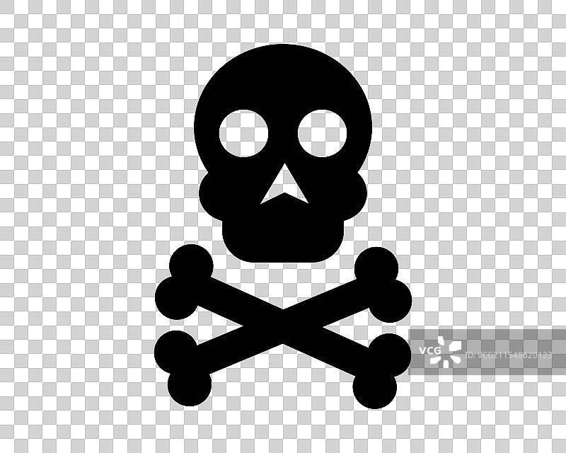 骷髅与交叉骨图标，致命毒药警告图片素材