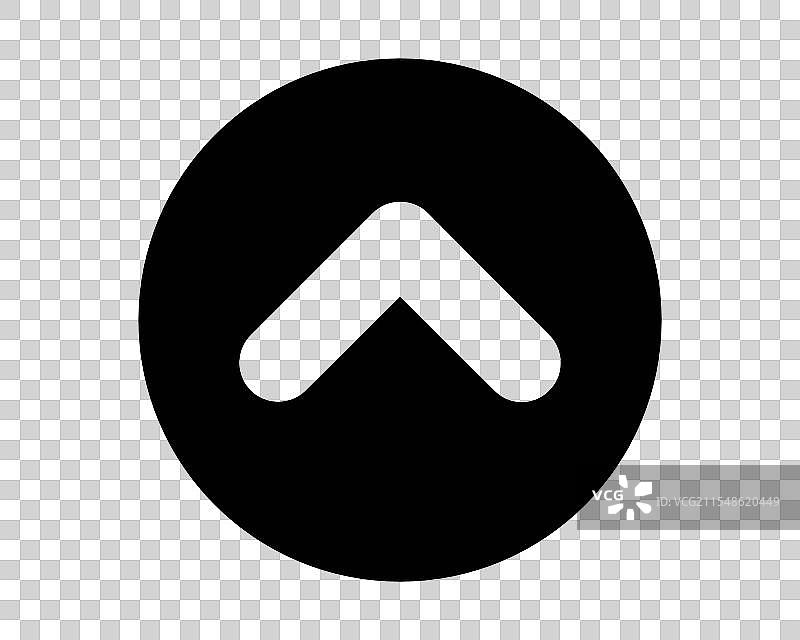 向上的圆形箭头图标，指向北方的滑动标志图片素材