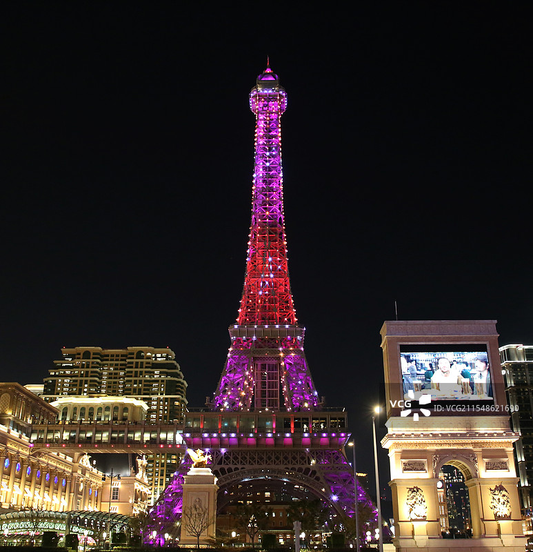 澳门巴黎人酒店的巴黎铁塔图片素材