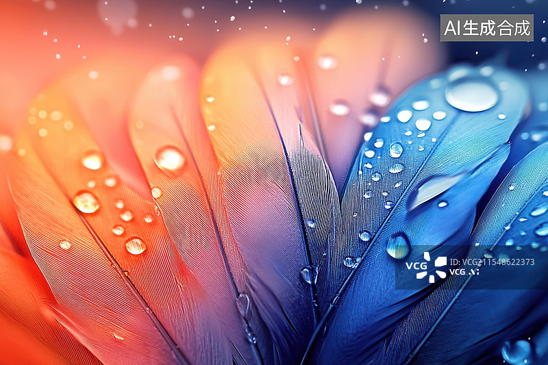 【AI数字艺术】梦幻羽毛光影背景壁纸图片素材