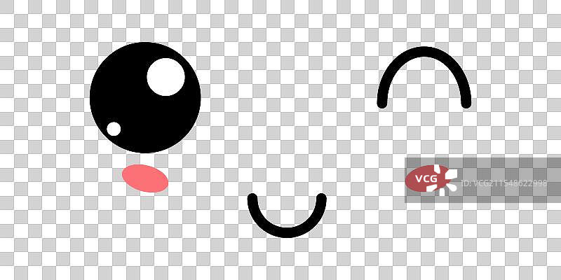 可爱的眨眼卡哇伊图标图片素材