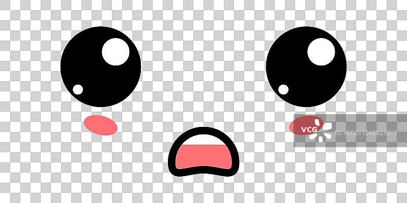 可爱焦虑的卡哇伊图标图片素材