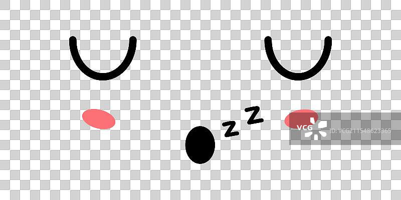 可爱的睡觉卡哇伊图标图片素材