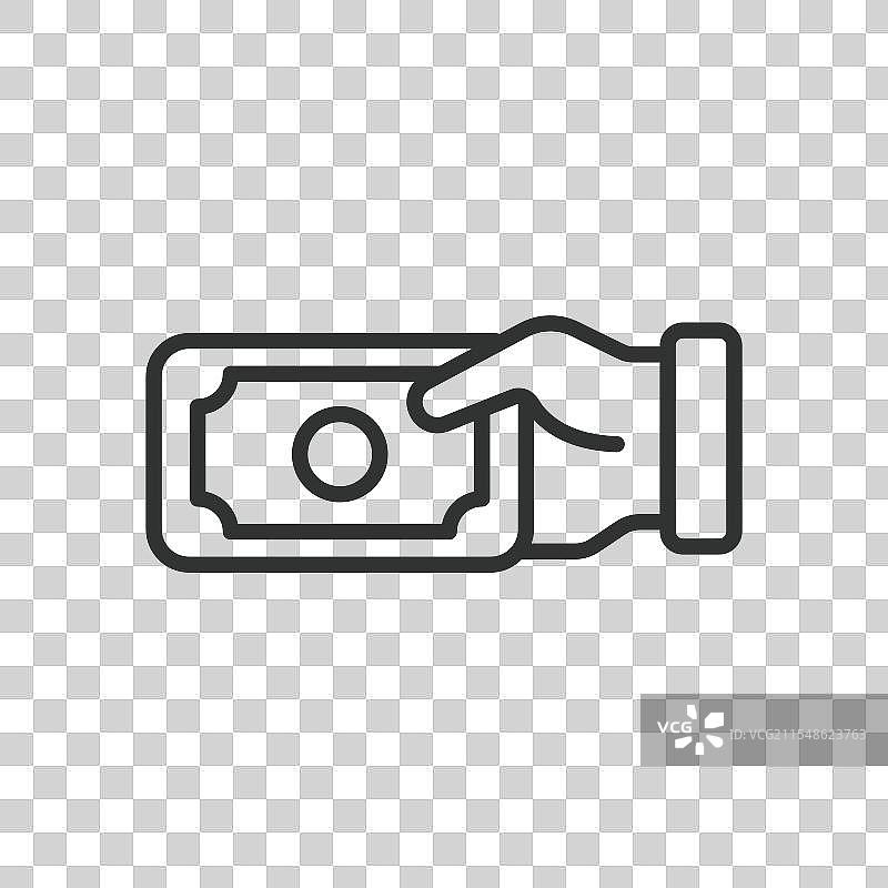 现金捐赠图标，线条设计的现金捐赠图片素材