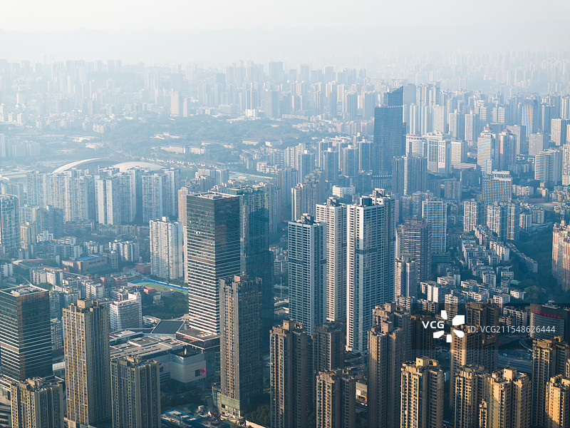 雾霾中的重庆城市风景图片素材