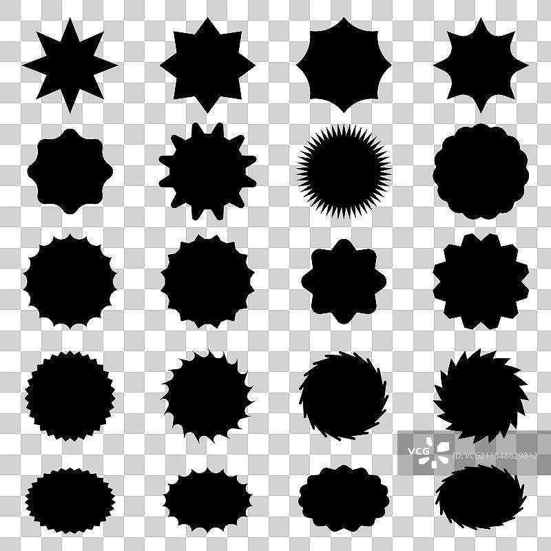 黑色星形促销徽章图片素材