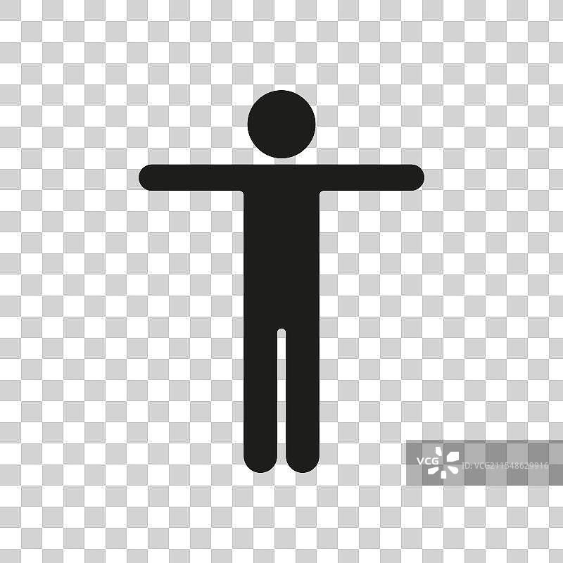 站立的人体轮廓图标，男性与图片素材