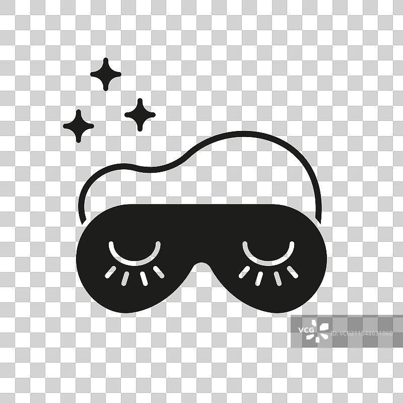 带星星剪影的睡眠面罩图标，令人放松图片素材