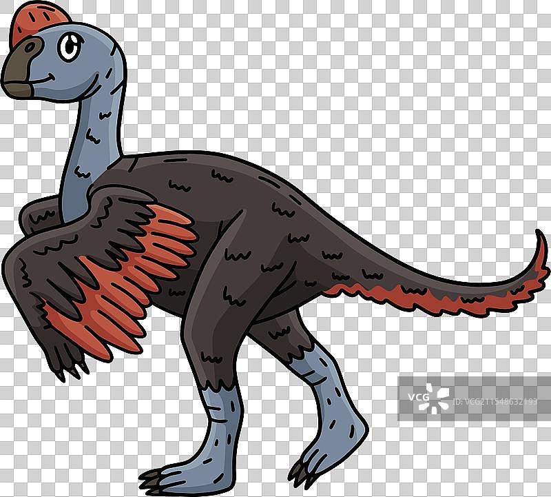 彩色恐龙盗龙卡通剪贴画图片素材