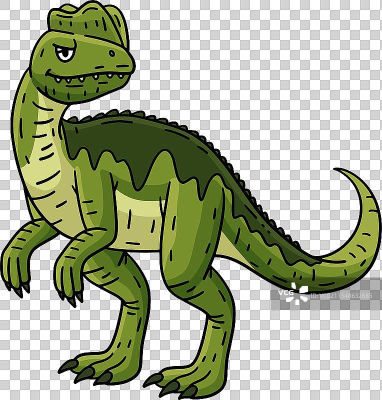 彩色恐龙二齿龙卡通剪贴画图片素材