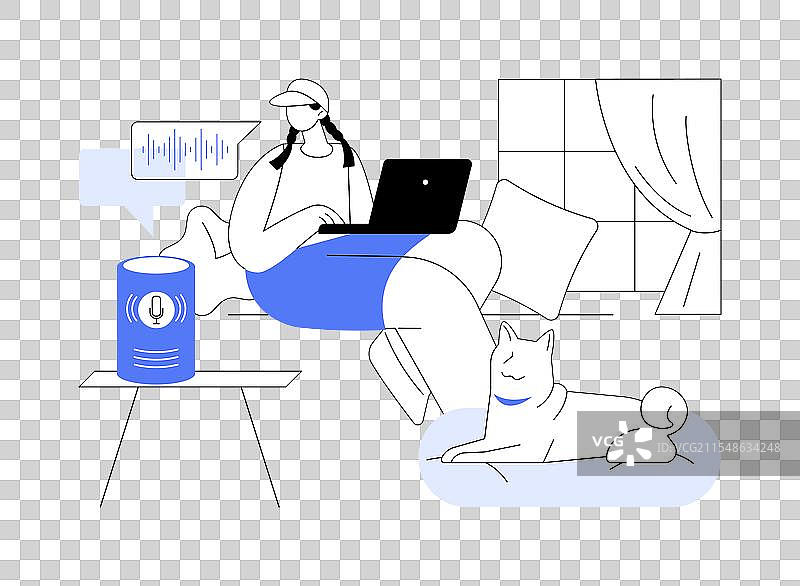 孤立的虚拟助手卡通形象图片素材