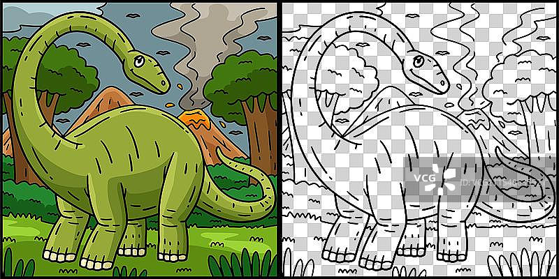 恐龙雷龙涂色页图片素材