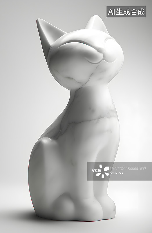 【AI数字艺术】猫咪 雕塑 艺术品图片素材