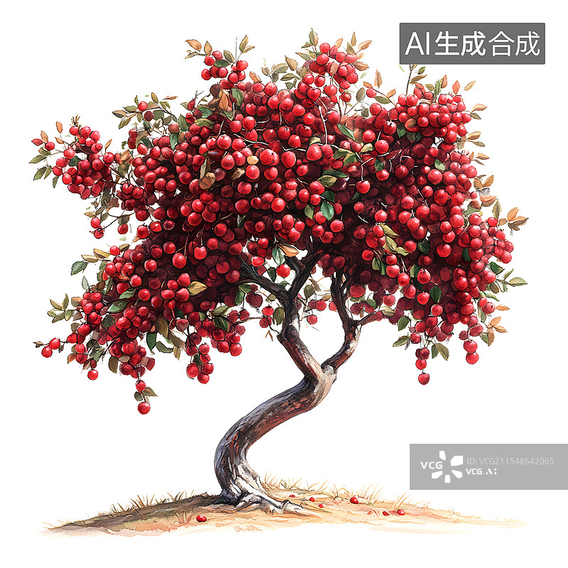 【AI数字艺术】植物 樱桃  山楂图片素材