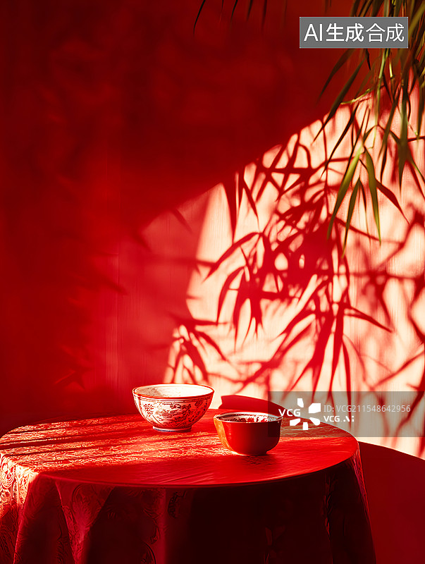 【AI数字艺术】AIGC：红色中国元素古典风格背景图片素材