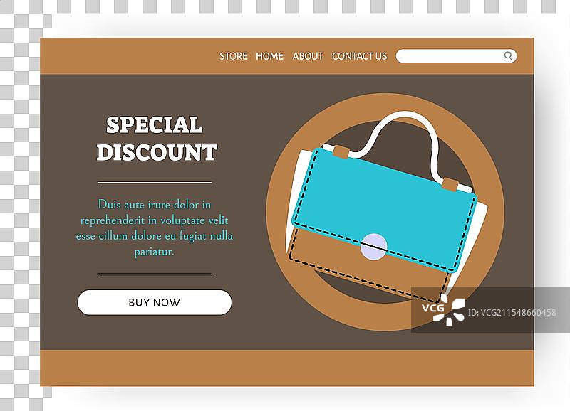 在线购物的包包促销着陆页图片素材