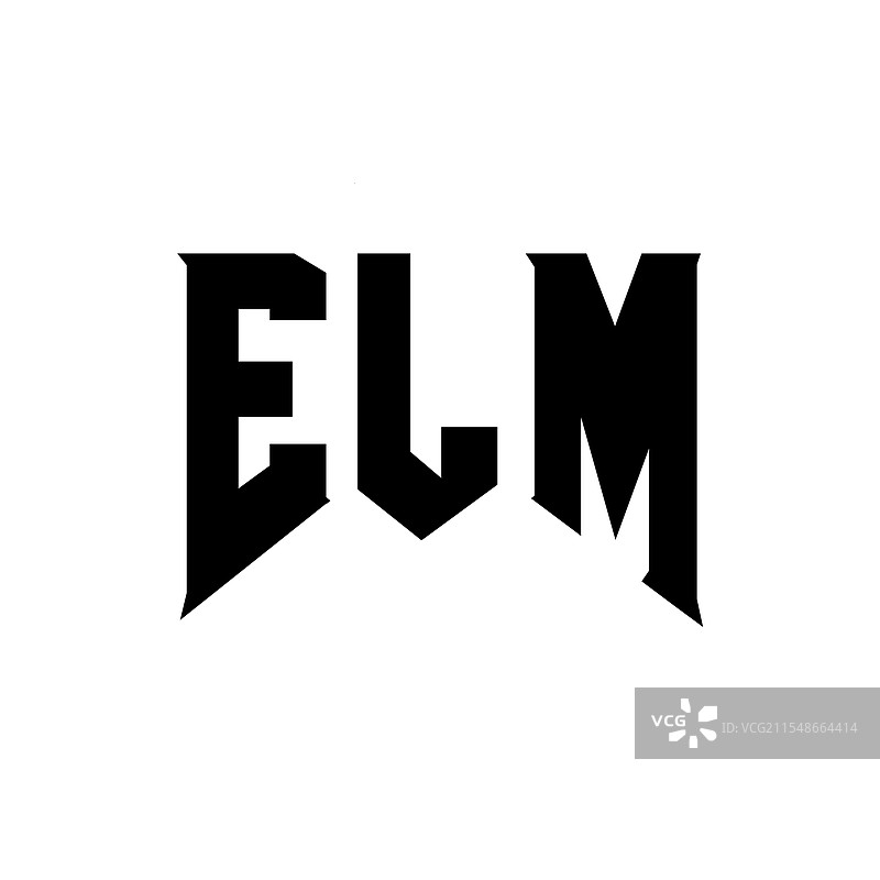 科技公司“elm”的字母标志设计图片素材