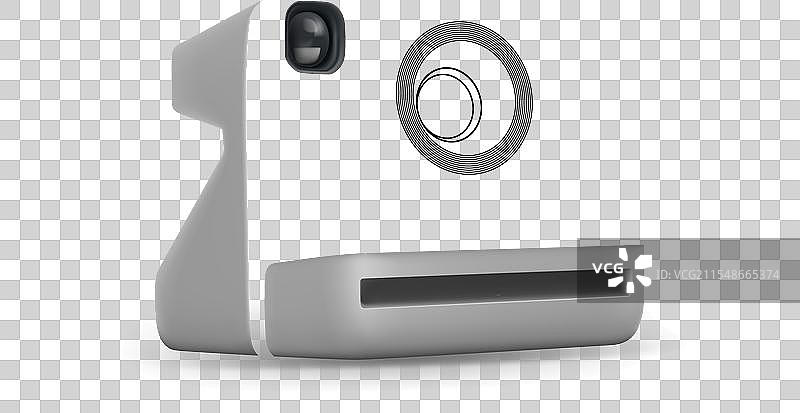 现代紧凑型数字即时相机 3D图片素材