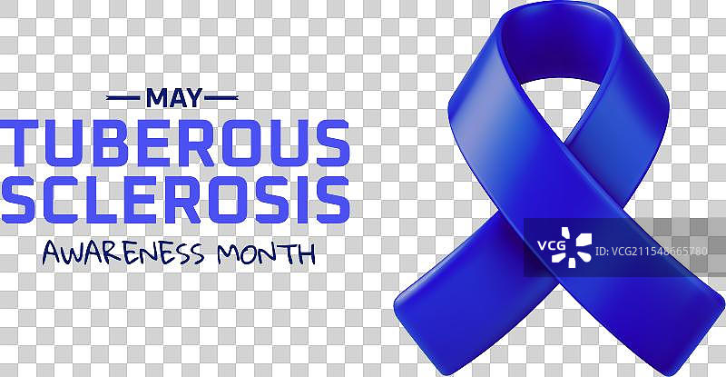 结节性硬化症意识月蓝色丝带图片素材